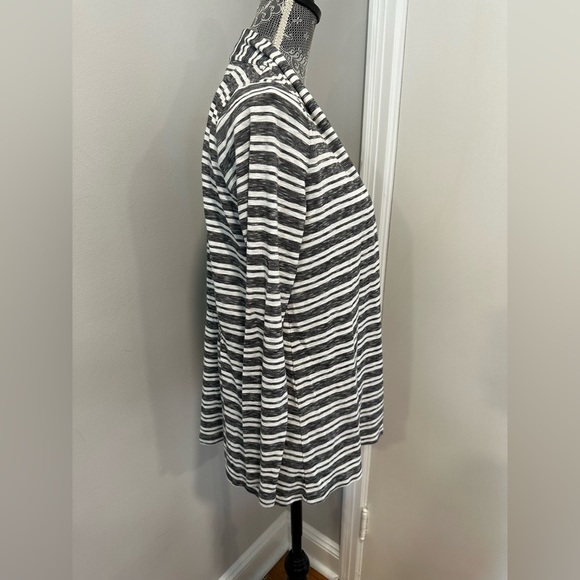 LL BEAN Women’s Lightweight Stripes Small Shawl Collared Open Cardigan. - Picture 9 of 12